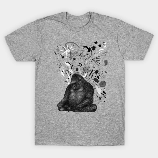 Moody Gorilla T-Shirt by martinascott